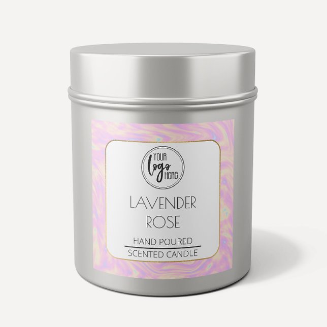 Holographic And Gold Chic Your Logo Candle Label (Creator Uploaded)