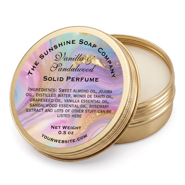 Holographic and Gold Marbled Solid Perfume Label (Creator Uploaded)