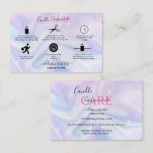 Holographic Background Hologram Neon Candle Care Business Card