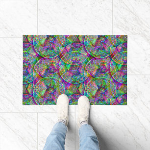 Holographic Bitcoin Pattern Crypto Money Cool Geek Doormat