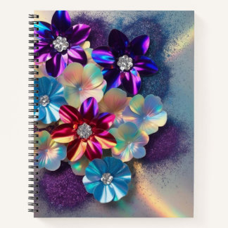 Holographic Bloom Sparkle Notebook