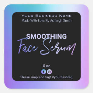 Holographic Blue And Purple Face Serum Labels