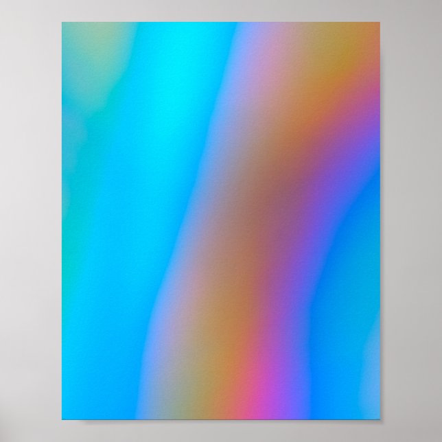 HOLOGRAPHIC BLUE MONOTONE COLORS AESTHETIC POSTER (Front)