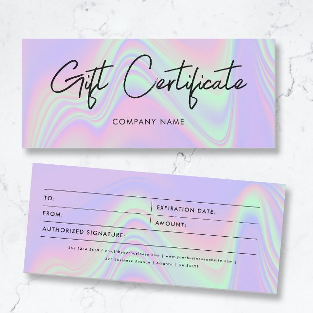 Holographic Business Gift Certificate Voucher (Holographic Business Gift Certificate Voucher)