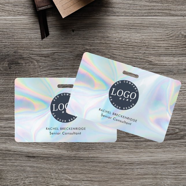 Holographic Business Logo Employee Staff ID ID Badge (Holographic Logo Business Card)