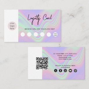 Holographic Business Logo QR Code Loyalty Business Card