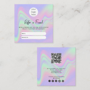 Holographic Business Refer A Friend Referral Card
