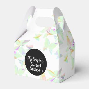 Holographic Butterflies Sweet Sixteen Party Favo Favour Box