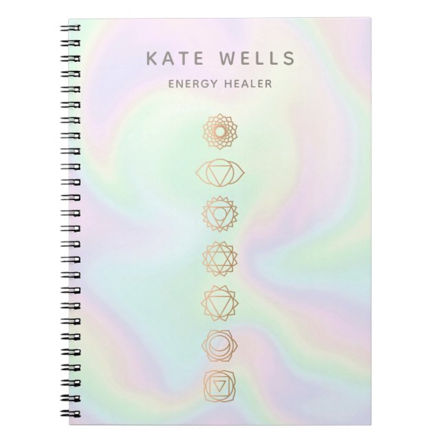 Holographic Chakras Spiritual Energy Worker Notebook (Front)