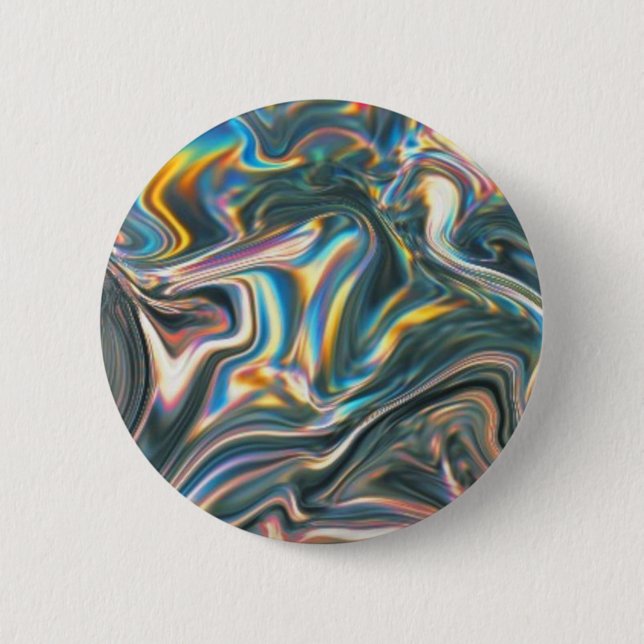Holographic Chrome 6 Cm Round Badge (Front)