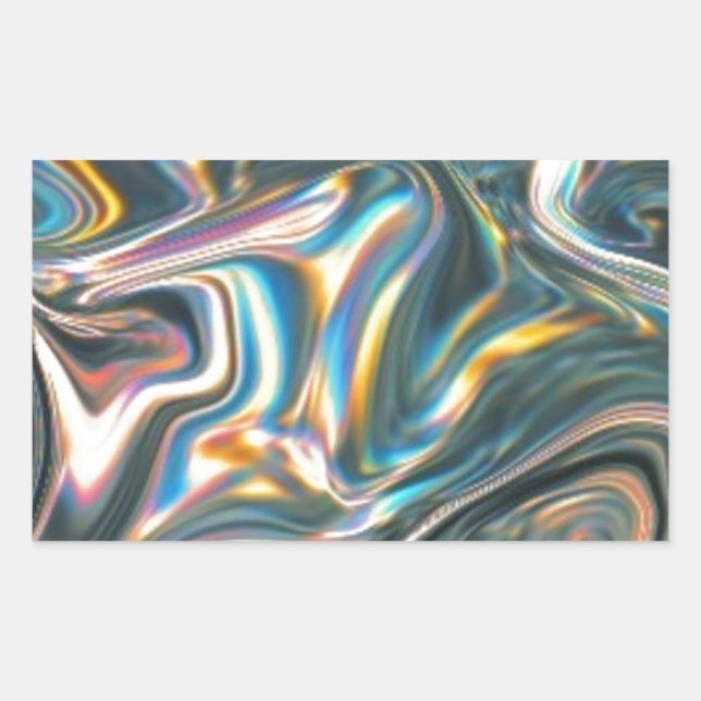 Holographic Chrome Rectangular Sticker (Front)
