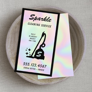 Holographic  Cleaning Service Maid Vacuum Cleaner  Calling Card
