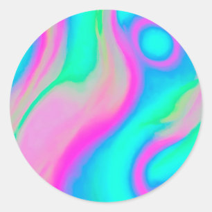 Holographic colorful background classic round sticker