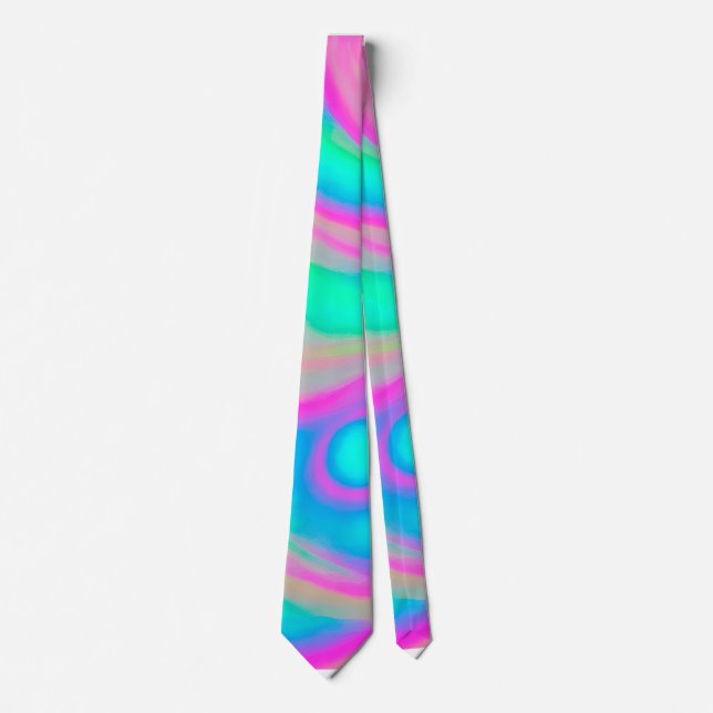 Holographic colorful background tie (Front)