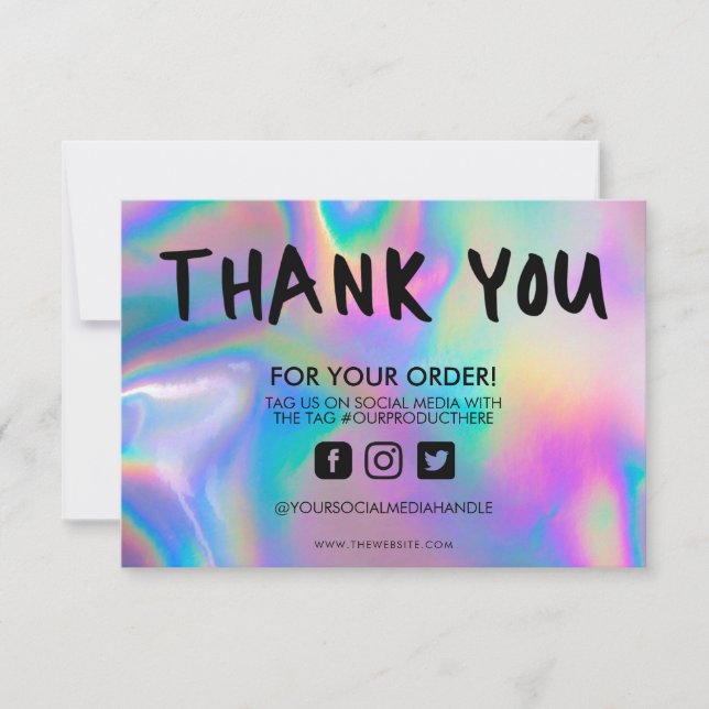 Holographic Colour Shift Thank you Media Insert (Front)