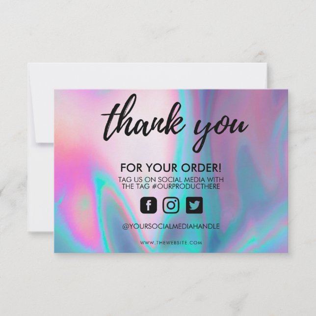 Holographic Colour Shift Thank you Media Insert (Front)
