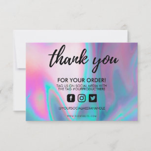 Holographic Colour Shift Thank you Media Insert
