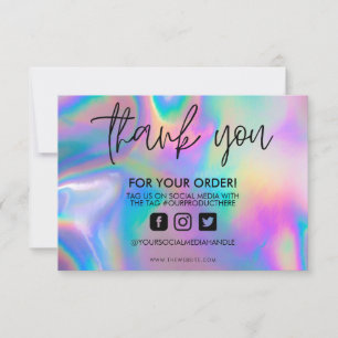 Holographic Colour Shift Thank you Media Insert