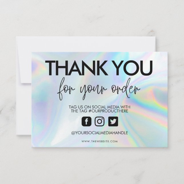 Holographic Colour Shift Thank you Media Insert (Front)