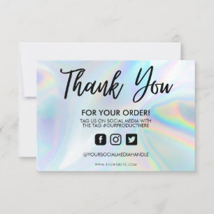 Holographic Colour Shift Thank you Media Insert