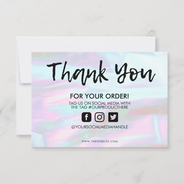 Holographic Colour Shift Thank you Media Insert (Front)
