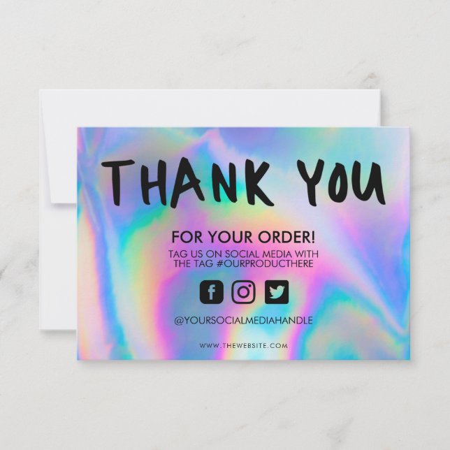Holographic Colour Shift Thank you Media Insert (Front)