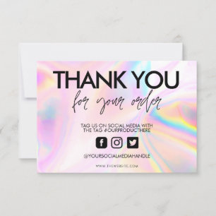 Holographic Colour Shift Thank you Media Insert