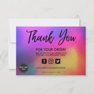 Holographic Colour Shift Thank you Media Insert