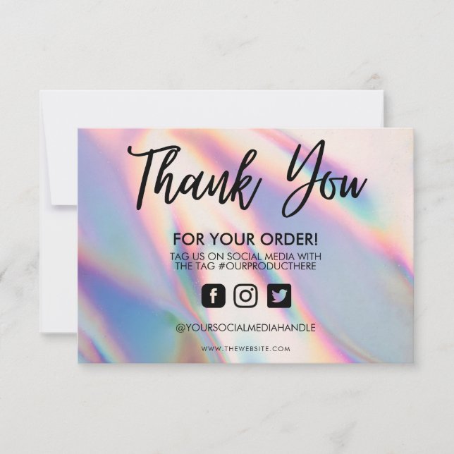 Holographic Colour Shift Thank you Media Insert (Front)