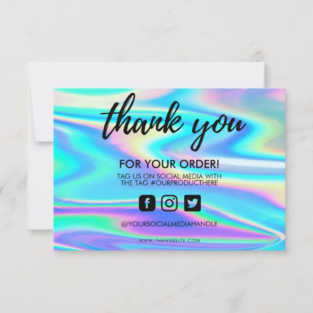 Holographic Colour Shift Thank you Media Insert (Front)