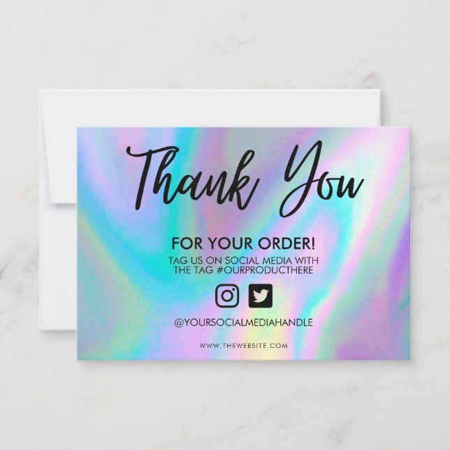 Holographic Colour Shift Thank you Media Insert (Front)