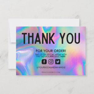 Holographic Colour Shift Thank you Media Insert