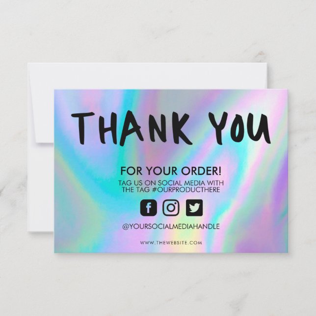Holographic Colour Shift Thank you Media Insert (Front)