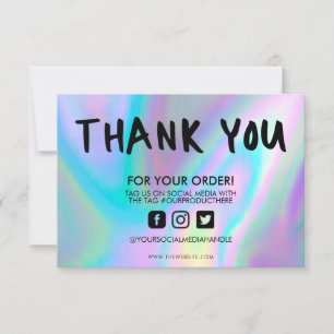 Holographic Colour Shift Thank you Media Insert