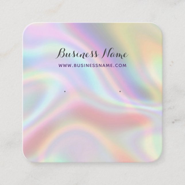 Holographic Cool Modern Earring Card Holder Square (Front)