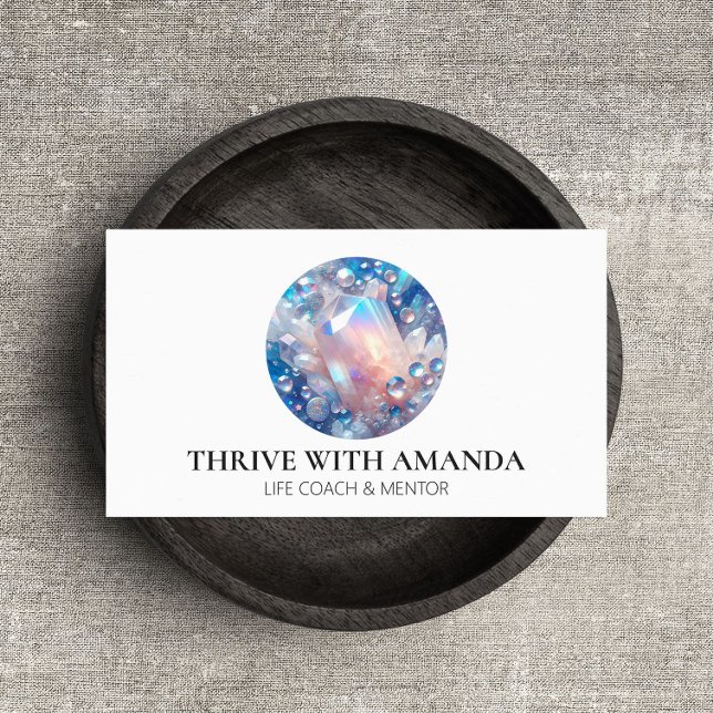 Holographic Crystal Circle Life Coach Business Card (Creator Uploaded)