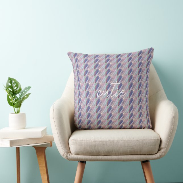 Holographic Cute Striped Girly Cushion (Chair)
