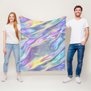 Holographic Design Futuristic and Shimmering Art Fleece Blanket