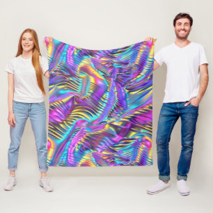 Holographic Design Futuristic and Shimmering Art Fleece Blanket