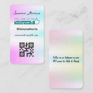 Holographic Design -Social Media QR Code Business Business Card