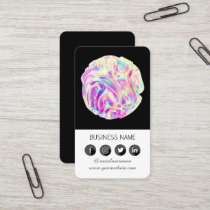Holographic design -Social Media QR Code Business Card