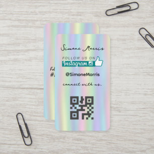 Holographic Design -Social Media QR Code Business Card