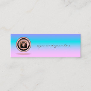 Holographic Elegant Instagram Social Mini Business Card