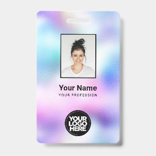 Holographic Employee Photo, Bar Code, Logo, Name ID Badge