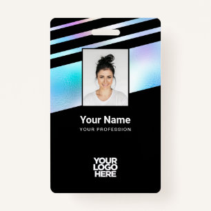 Holographic Employee Photo, Bar Code, Logo, Name ID Badge