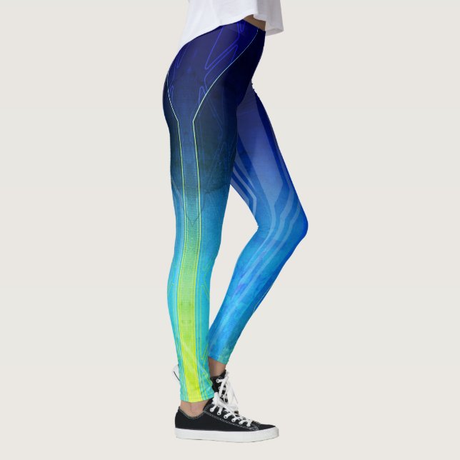 Holographic Etherial Chaos Sci-Fi Panel Leggings (Right)