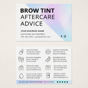 Holographic Eyebrow Tint Aftercare Card