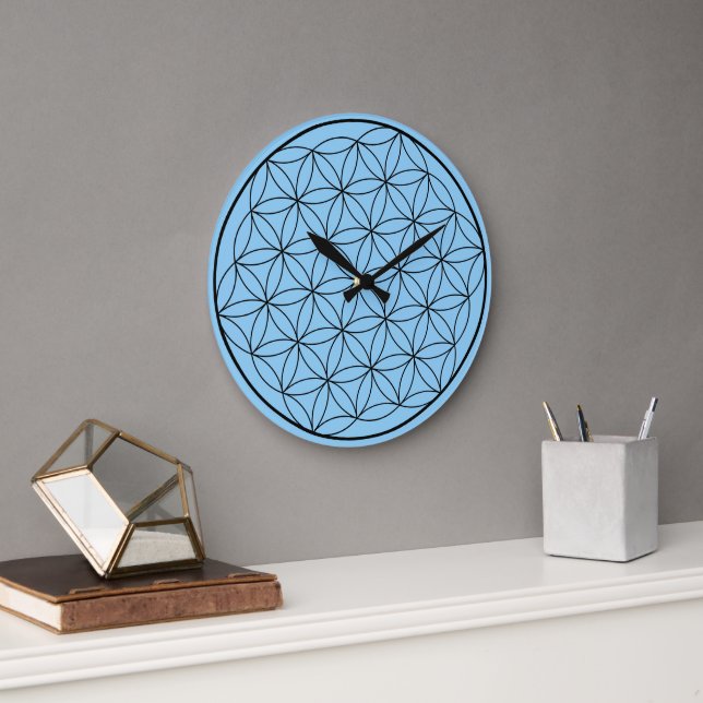Holographic Flower of Life Sacred Geometry Large Clock (Office)