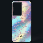 Holographic Foil Background Pattern Monogram Samsung Galaxy Case<br><div class="desc">Colourful Holographic Foil Background Digital Paper Pattern Custom Monogram.</div>