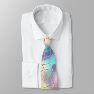 Holographic Foil Background Pattern Monogram Tie